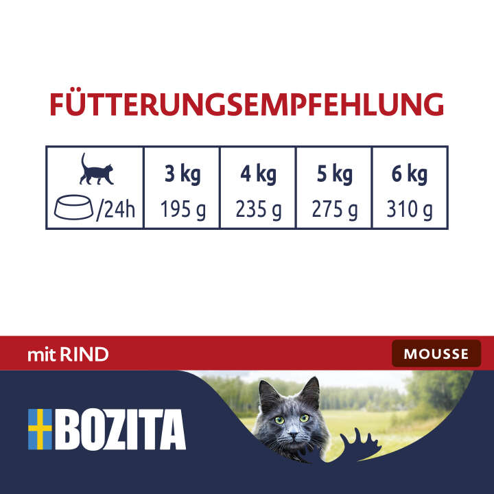 BOZITA Katzen-Nassfutter Mousse mit Rind
